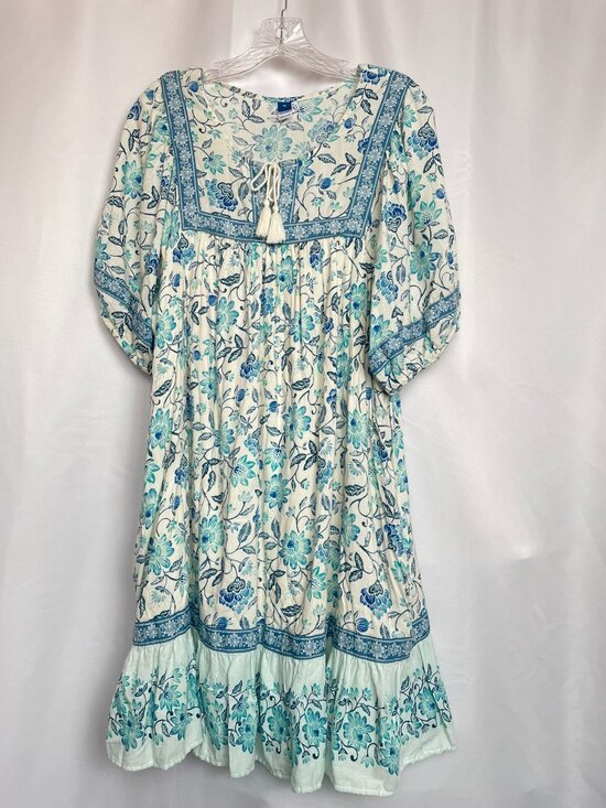 Old Navy Dresses & Skirts - Floral Hawaiian Swing Cottagecore Peasant Grandmacore Cotton Pockets Dress XL